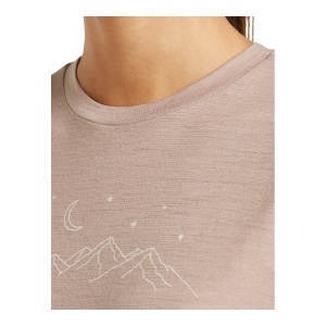 Tricou Femei Icebreaker Merino 150 Tech Lite Sparkling Stars Roz - Img 5