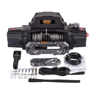 Troliu electric auto EMD Winch Plus 13500lbs (6123kg), 12V, cablu sintetic, 25m, raport 265:1