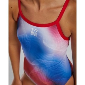 TYR - Costum femei - Unwaver Diamonfit - Navy Red - Img 5