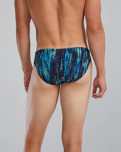 TYR - costum inot barbati tip slip - Durafast Elite Brief Aurora - Blue Rainbow | Black - 26 (XS) - Img 2