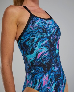 TYR - costum inot intreg pentru femei - Durafast Elite Diamondfit Marmaris Swimsuit - Blue | Pink - 26 (XS) - Img 8