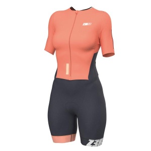 Z3R0D - Costum triatlon femei cu maneci - Racer TTsuit - fusion coral