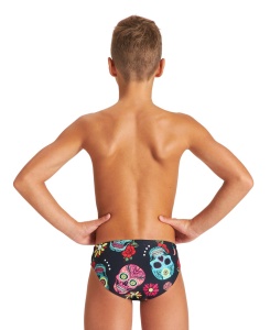 Arena - costum inot baieti - slip - Crazy Skulls Carnival Jr - Black | Multi - Img 4