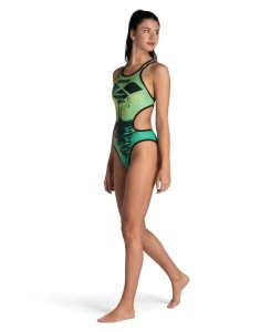 Arena - costum inot femei intreg - One Double Cros - Soft Green | Multi - 32 - Img 3