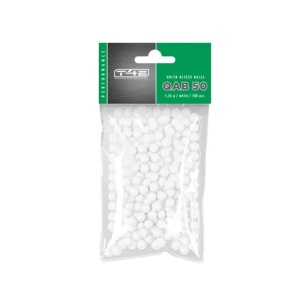 Bile polimer T4E Umarex Performance QAB 50, cal. .50, 1.36g, albe, 100 bucati, pentru spargere geam securizat, autoaparare