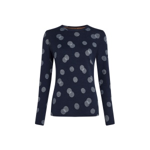 Bluza Dama Icebreaker Merino 260 Vertex Thermal Crewe Falling Flakes Midnight Navy/Snow