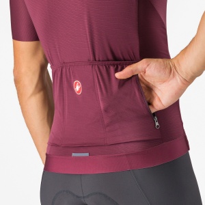 Castelli - tricou ciclism maneca scurta tailored fit - Espresso Jersey - 18-35 gr C - bordo | argintiu - Img 5