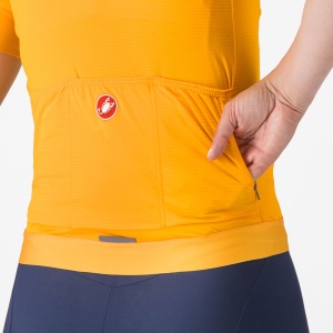 Castelli - tricou ciclism maneca scurta tailored fit - Espresso W Jersey - portocaliu - Img 4