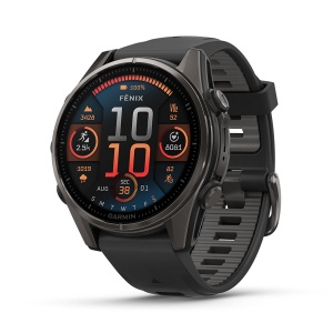 Ceas Garmin Fenix 8 Saphire Titanium Amoled 43MM Carbon Grey/Black