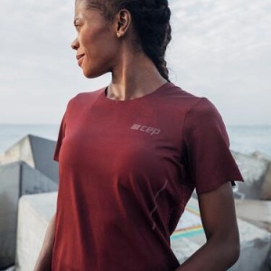 CEP - tricou tehnic - run shirt short sleeve W - dark red - Img 9