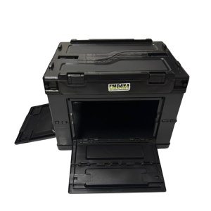 Cutie de depozitare pliabilă din plastic, 36x28.5x26cm, negru, stivuibilă, 28L Emd4x4 - Img 2