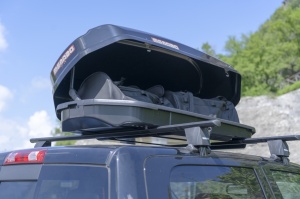 Cutie portbagaj Menabo Satellite 600 DUO ABS Black, 197x94x45 cm - Img 8