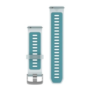 Garmin - curea silicon - Quick Release 22 - Whitestone translucid I Turcoaz cu hardware argintiu - Img 2
