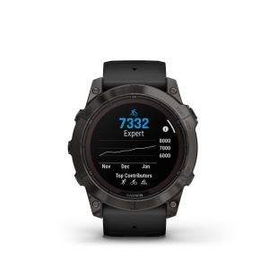 Garmin - fenix 7x Pro Sapphire Solar smartwatch premium cu incarcare solara 51mm - ramă Titan DLC Carbon Grey si curea din silicon neagră - Img 3
