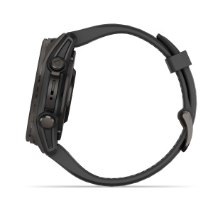 Garmin - fenix 8s AMOLED Sapphire 43mm - smartwatch premium AMOLED - ramă gri din titanium DLC si curea din silicon neagră-gri - Img 5