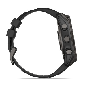 Garmin - fenix 8x AMOLED Sapphire 51mm - smartwatch premium AMOLED - ramă gri din titanium DLC si curea din silicon neagră-gri - Img 7