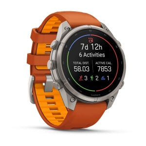 Garmin Fenix 9 Pro AMOLED inReach - 47 mm Titan Autumn Orange - Smartwatch Multisport Premium cu AMOLED