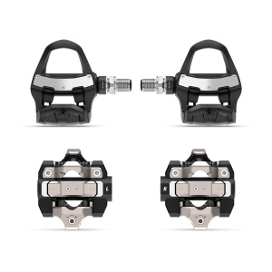 Garmin Rally RK/XC210 | Pachet cu contor de putere (powermeter dual MTB + sosea) cu doi senzori cu placute Look Keo si pedale de schimb pentru MTB cu placute Shimano SPD