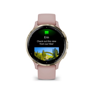 Garmin - Venu 3s smartwatch cu GPS și AMOLED - ramă din oţel inoxidabil Soft Gold cu carcasă Dust Rose şi curea din silicon - Img 2