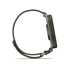 Garmin - Venu X1 - smartwatch cu GPS și AMOLED - Moss cu spate din titan argintiu și curea din nailon ComfortFit Moss - Img 6