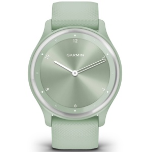 Garmin - Vivomove Sport - carcasa verde mentă şi brăţară din silicon cu accente argintii