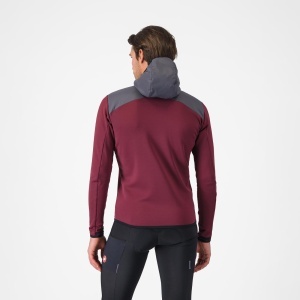 Hanorac casual Castelli UNLTD Roam Hoodie - vișiniu/gri | Confort termic - Img 2