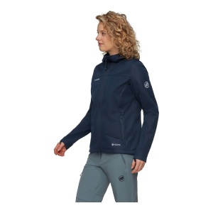 Jacheta Softshell Femei Mammut Ultimate VIII So Hooded Marine - Img 4