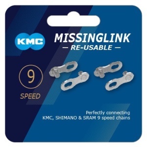 Kmc - za rapida Lant Bicicleta (element individual) Missing Link 9R Silver 9 Viteze, re-utilizabil - argintiu