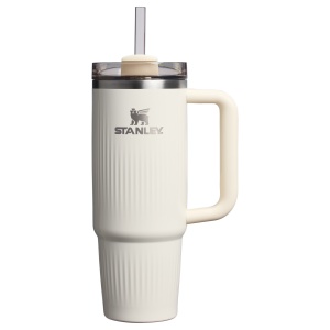 Pahar termoizolant Stanley Quencher H2.0 Fluted cu pai 0.88L - cream