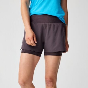 Pantaloni scurți alergare Brooks High Point 3" 2-in-1 Short 2.0 damă - mov