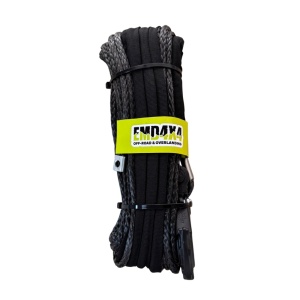Plasmă (cablu) sintetică troliu 6mm x 15m, 3600 kg, cu cârlig, negru Emd4x4 - Img 2