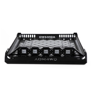 Portbagaj universal plafon pentru overlanding și expediții, negru, cu proiectoare incluse, 98 x 117 x 9 cm AQM4WD S40 - Img 2
