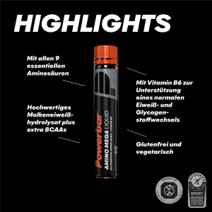 Powerbar - fiola aminoacizi black line Amino Mega Liquid new formula - 25ml - Img 5