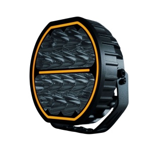 Proiector LED Big Energy 9″, 112W, 10700 lm, rază 644 m, 6500K, poziție albă/amber, 10–32V, cablu 1000 mm, aluminiu, policarbonat, rezistent la apă și praf (IP67/IP69K), Strands