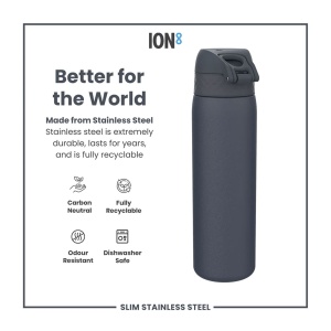 Recipient Hidratare ION8 Inox Ash Navy 600ML - Img 2