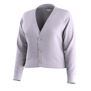 Smartwool - cardigan - Edgewood Cardigan W - Purple Storm Donegal - M - Img 3