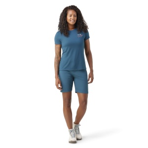 Smartwool - tricou sport femei maneca scurta Denver Skyline Graphic Short Sleeve Tee Slim Fit - albastru inchis amurg - Img 3
