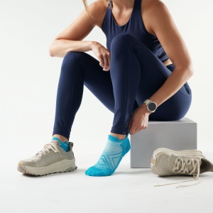 Șosete Merino alergare Smartwool Run - alb/albastru Capri | Low Ankle | Zero Cushion - Img 2
