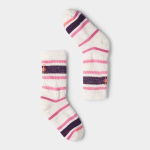 Șosete Merino hiking Smartwool Hike Striped K - bej Moonbeam | Crew | Light Cushion