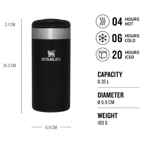 Stanley - termos mic calatorie The Aerolight Transit Mug - roz deschis cuart metalic - 350 ml - Img 27
