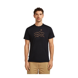 Tricou Barbati Icebreaker Merino Blend 125 Cool-Lite™ Sphere Across the Peaks Negru