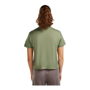 Tricou Femei Icebreaker 150 Tech Lite Crop Seed Story Oliv - Img 2