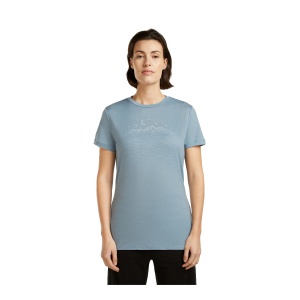 Tricou Femei Icebreaker Merino 150 Tech Lite Sparkling Stars Albastru