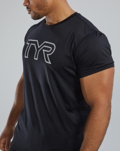 Tricou tehnic TYR Airtec Big Logo Tee - negru | respirabil - Img 5