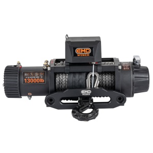 Troliu electric auto EMD Winch 13000lbs (5897kg), 12V, cablu sintetic, 26m, telecomandă wireless și cu fir, raport 150:1 - Img 2