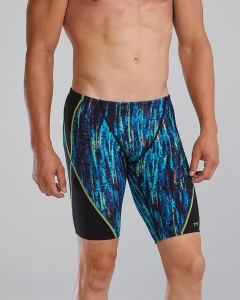 TYR - costum inot barbati tip jammer - Durafast Elite Blade Splice Jammer Aurora - Blue Rainbow | Black - 26 (XS) - Img 4