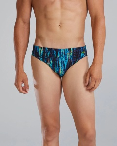 TYR - costum inot barbati tip slip - Durafast Elite Brief Aurora - Blue Rainbow | Black - 26 (XS)