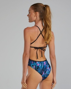 TYR - costum inot intreg pentru femei - Durafast Elite Crosscutfit Tieback Marmaris Swimsuit - Blue | Pink - 26 (XS) - Img 2