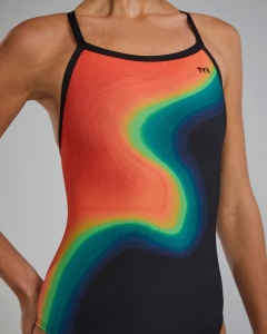 TYR - costum inot intreg pentru femei - Durafast Elite Diamondfit Surge Swimsuit - Multi Warm - 26 (XS) - Img 8