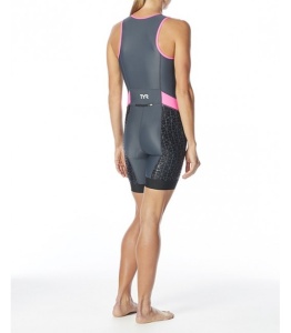 TYR Costum Trisuit Femei cu fermoar Gri-Roz